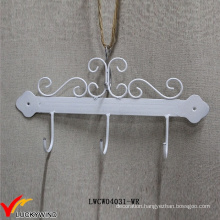 Scroll Rustic Wall Mounted White Coat Hook